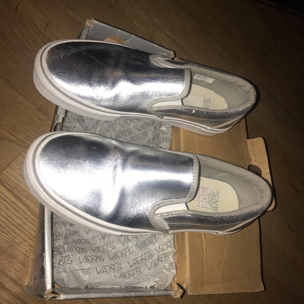 Vans Vault Slip On Silver Metallic 9.5